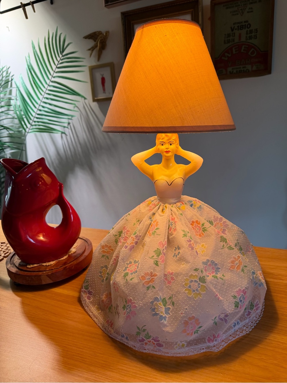 Vintage Boudoir Doll Lamp RARE